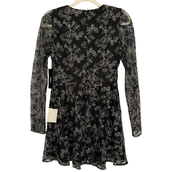 Lulus Enraptured Embroidered Lace Skater Dress Fairy Cocktail Party Holidays NWT - Picture 9 of 11